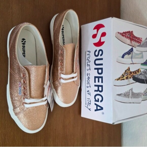 Superga Shoes - Superga 2750 Metallic Rose Gold Sneakers Size 10 – NWT Casual Lace-Up